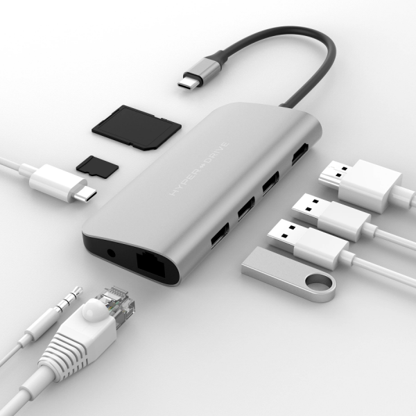 HyperDrive ULTIMATE 9-in-1 USB-C Hub silber Anwendung